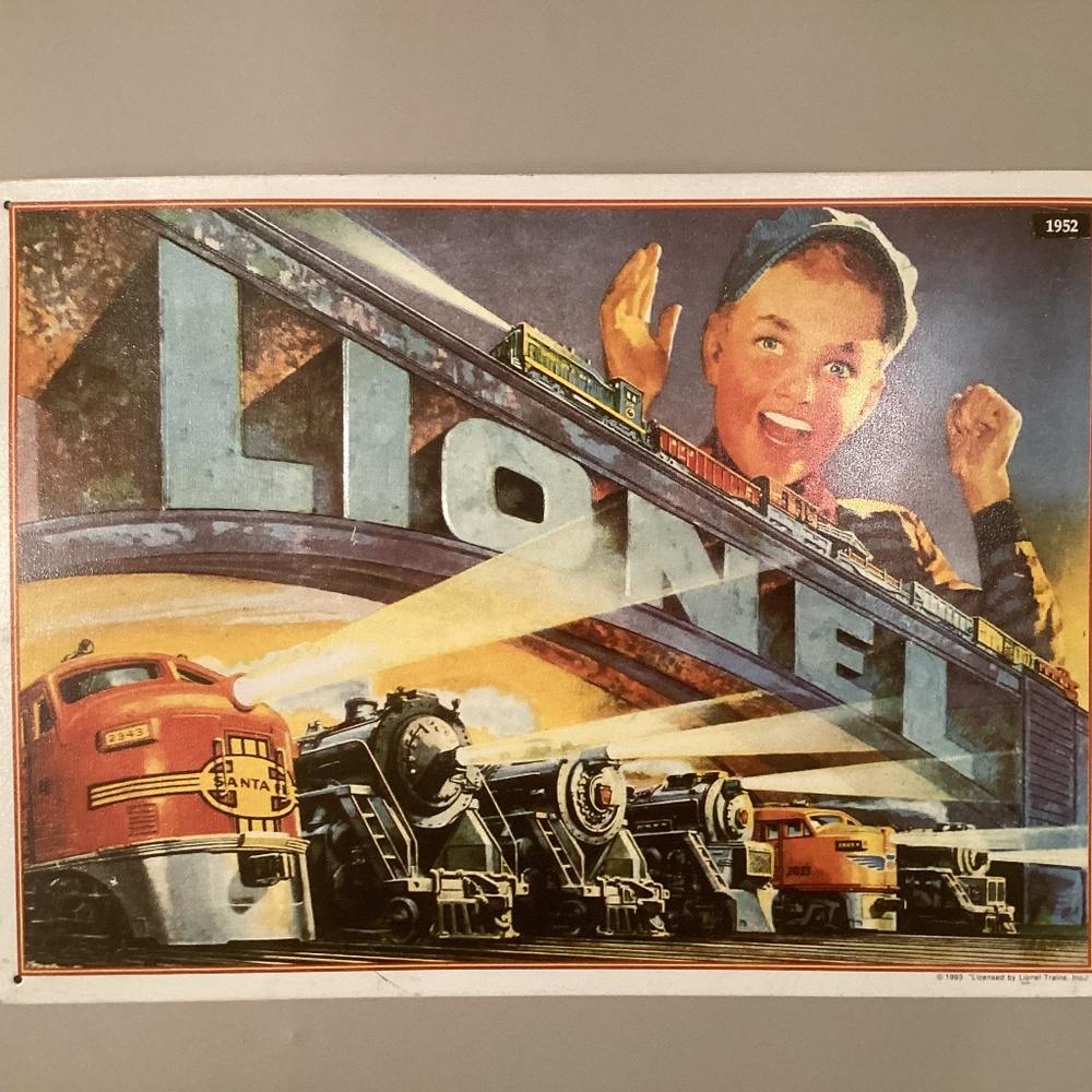 Vintage Lionel Train Advertisement Sign
